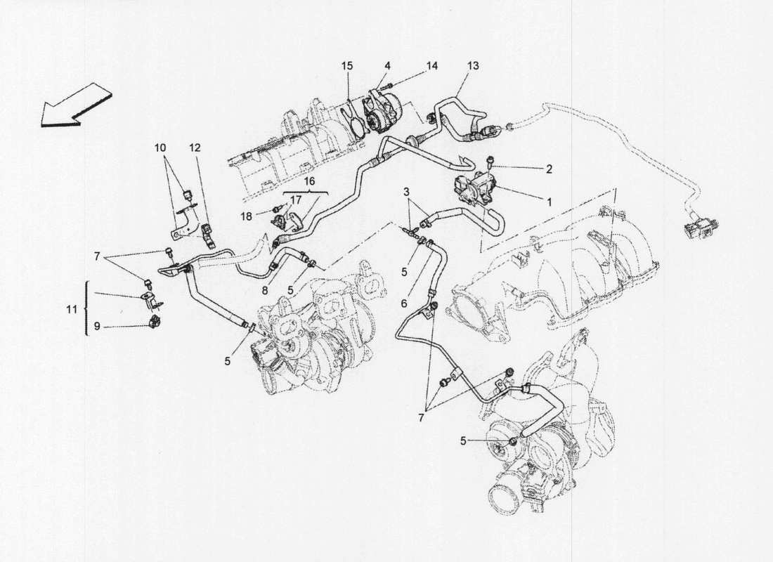 maserati qtp. v6 3.0 bt 410bhp 2wd 2017 additional air system part diagram