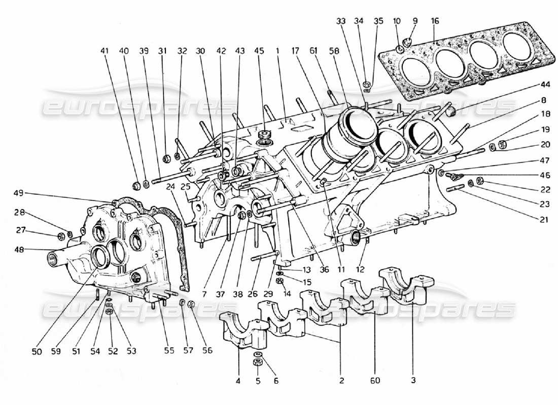 ferrari 308 gtb (1976) crankcase part diagram