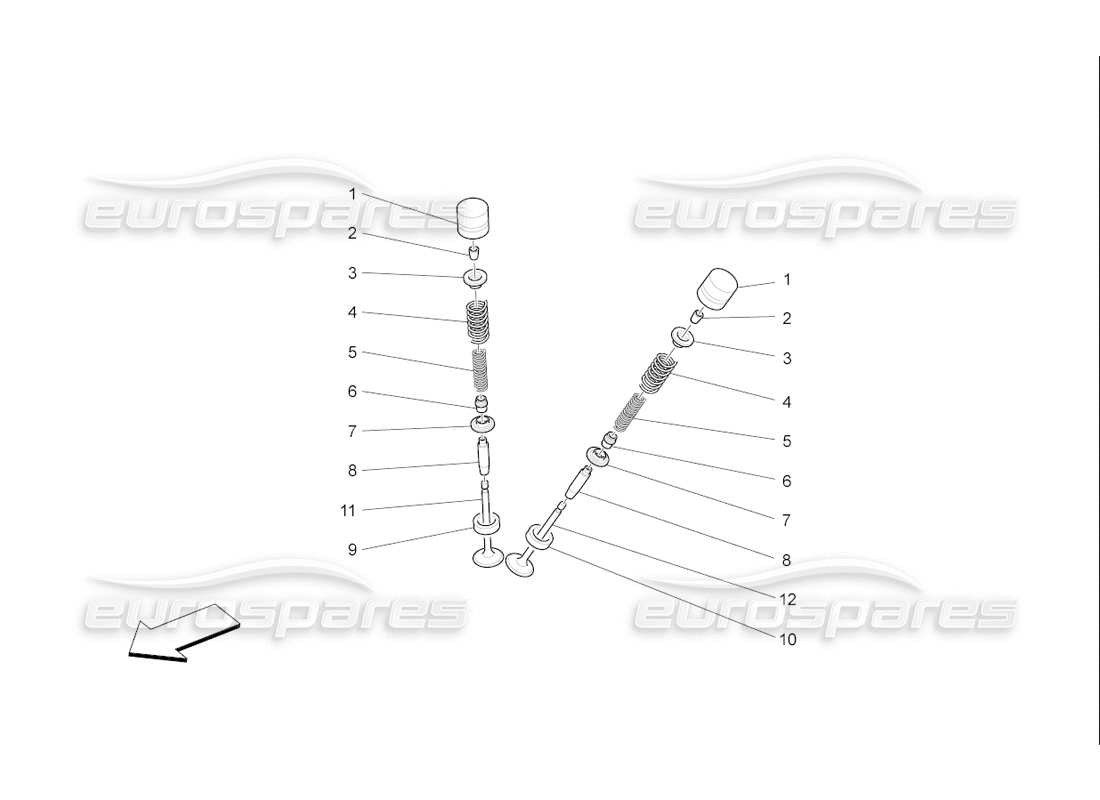 maserati qtp. (2006) 4.2 f1 valves part diagram