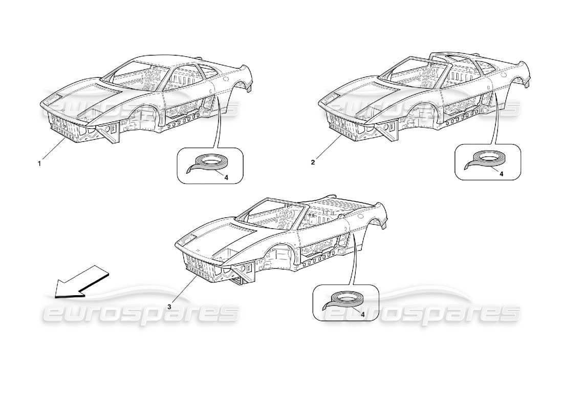 ferrari 355 (2.7 motronic) body - general units part diagram