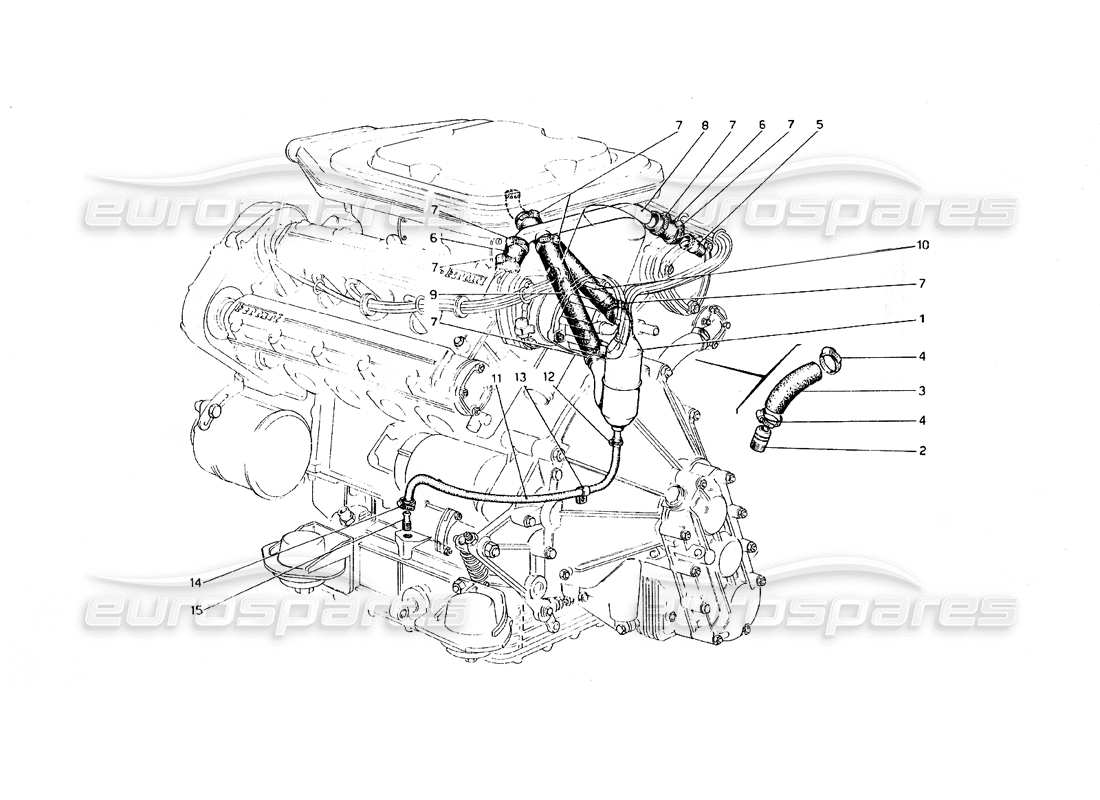 ferrari 308 gt4 dino (1979) blow - by system part diagram