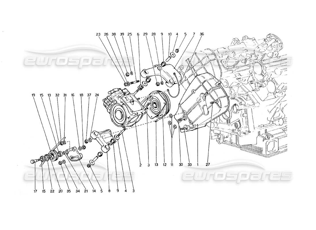 ferrari 308 gt4 dino (1979) air conditioning compressor and controls part diagram