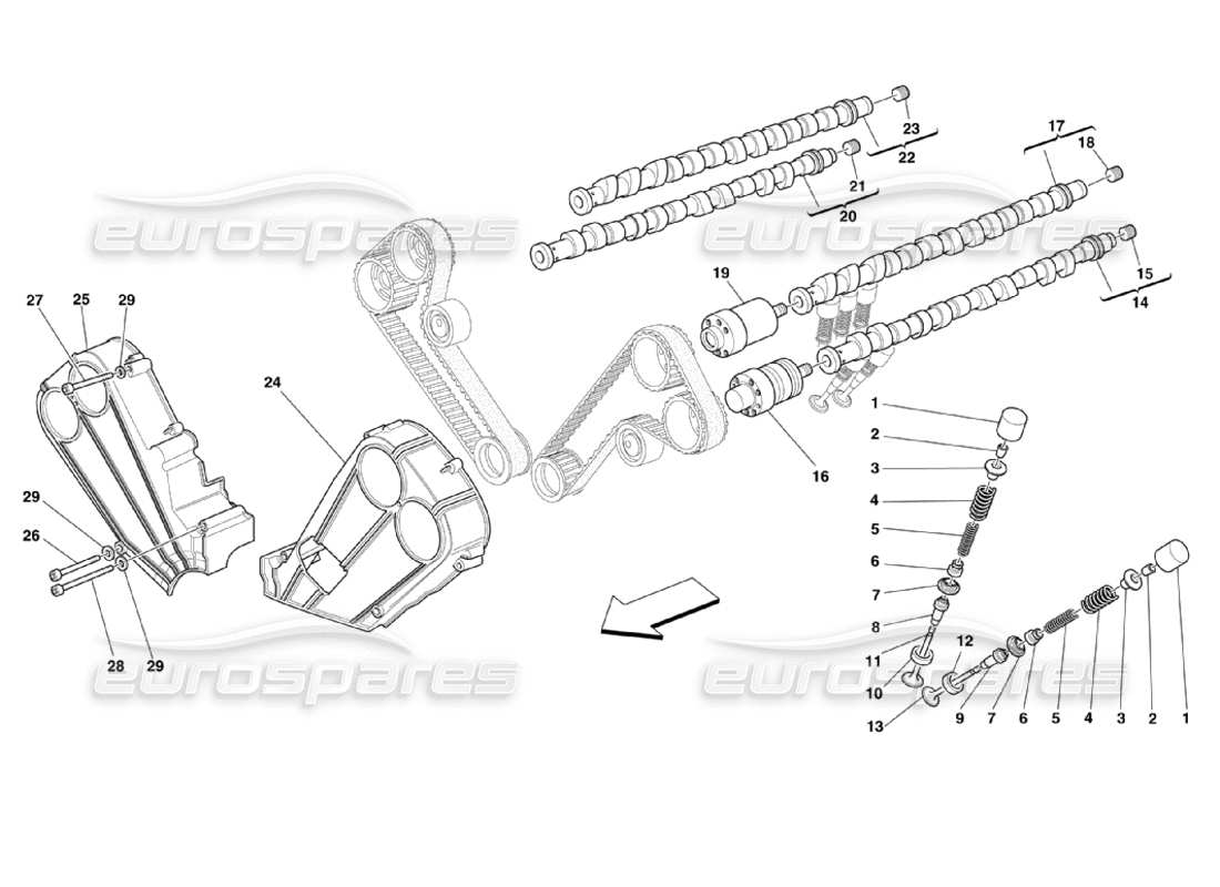 ferrari 360 challenge stradale timing - tappets and shields part diagram