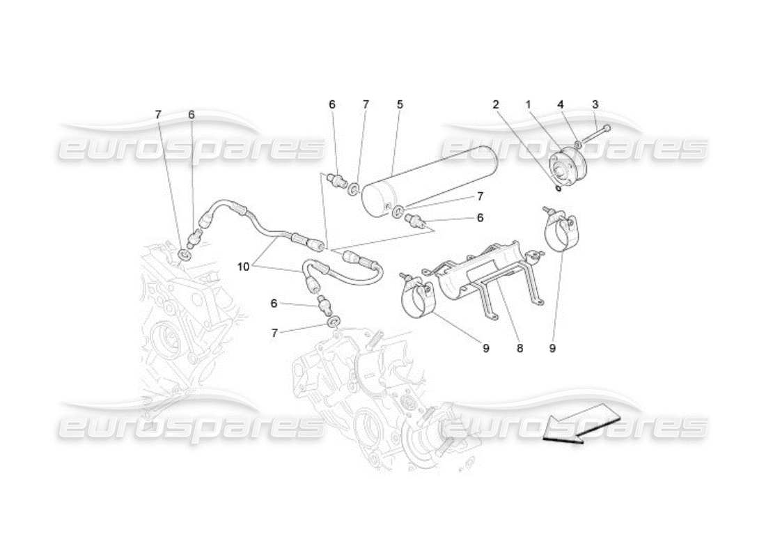 maserati qtp. (2005) 4.2 timing hydraulics parts diagram