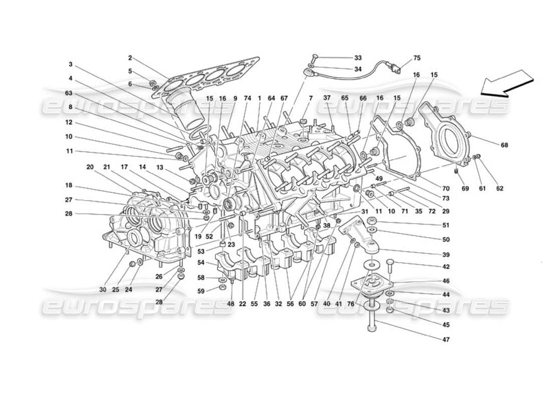 ferrari 360 challenge (2000) crankcase part diagram