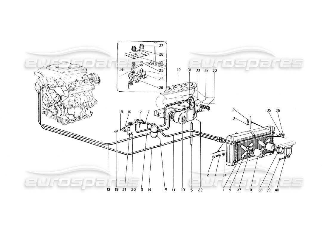 ferrari 308 gt4 dino (1979) air conditioning system part diagram