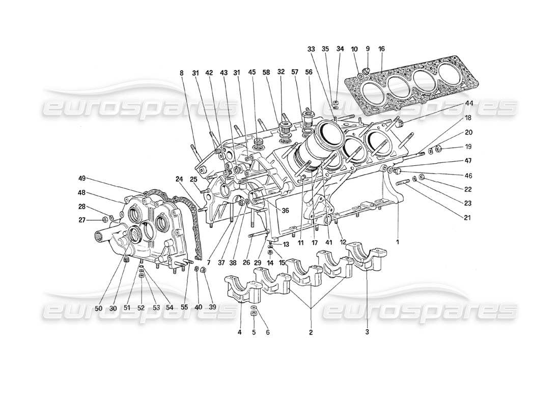 ferrari 208 turbo (1989) crankcase part diagram