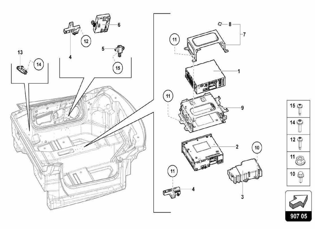 lamborghini centenario spider electronic control units part diagram