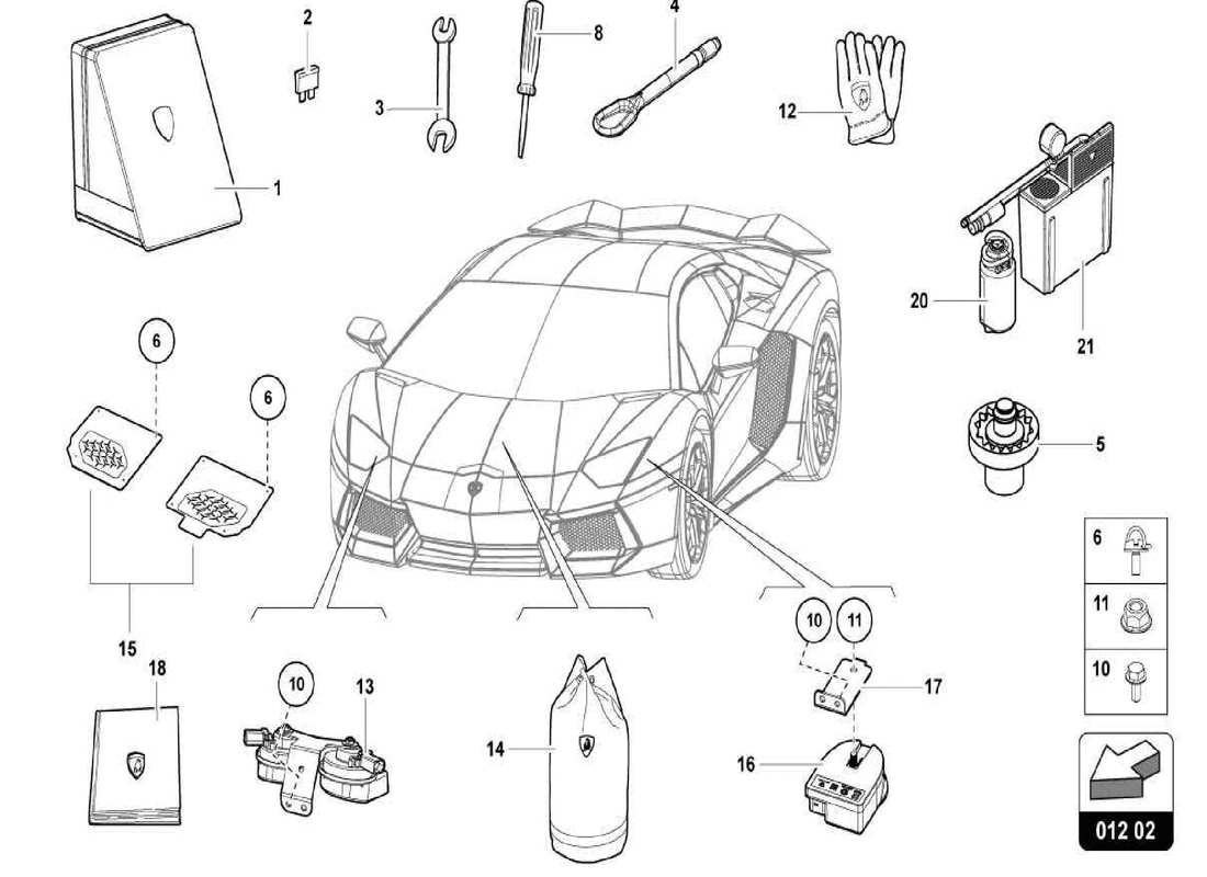 lamborghini centenario spider tools part diagram