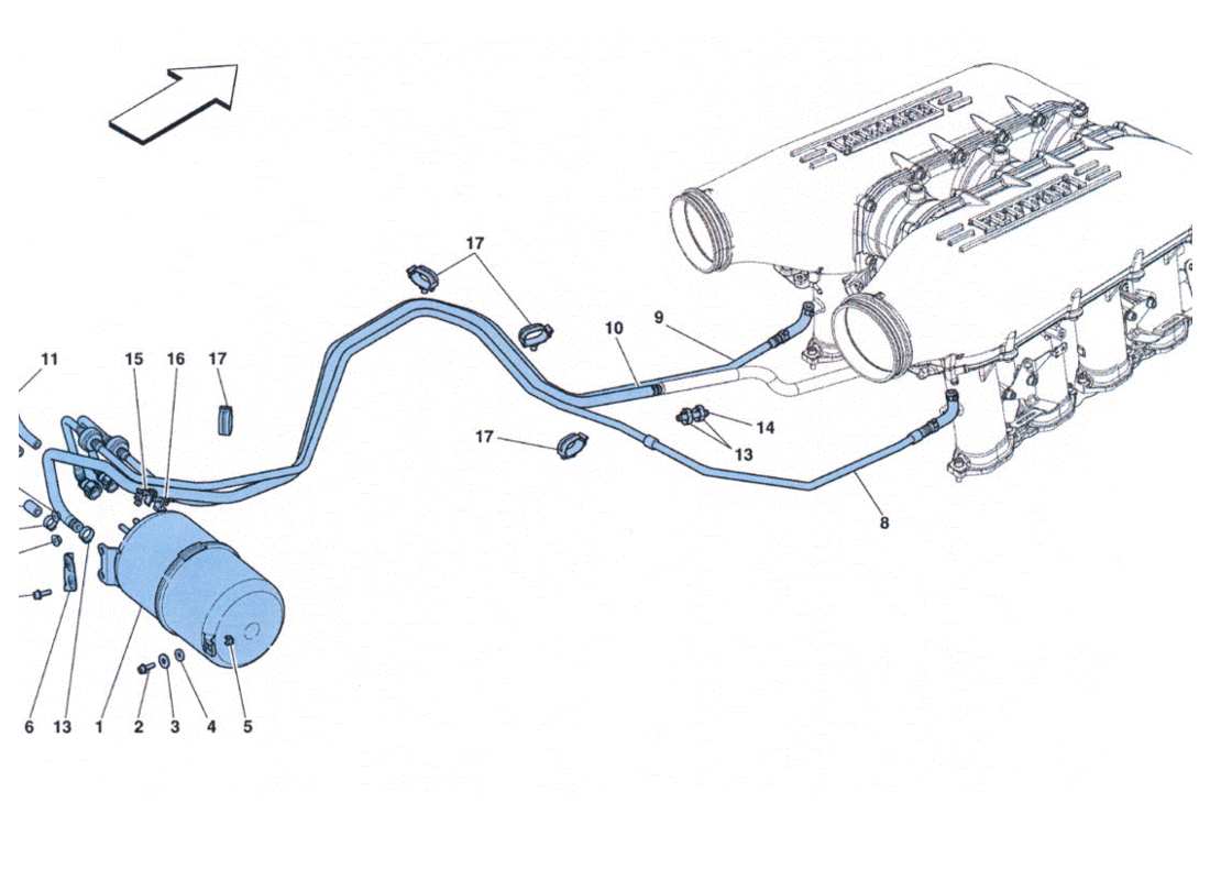 ferrari 458 challenge impianto aria secondaria part diagram