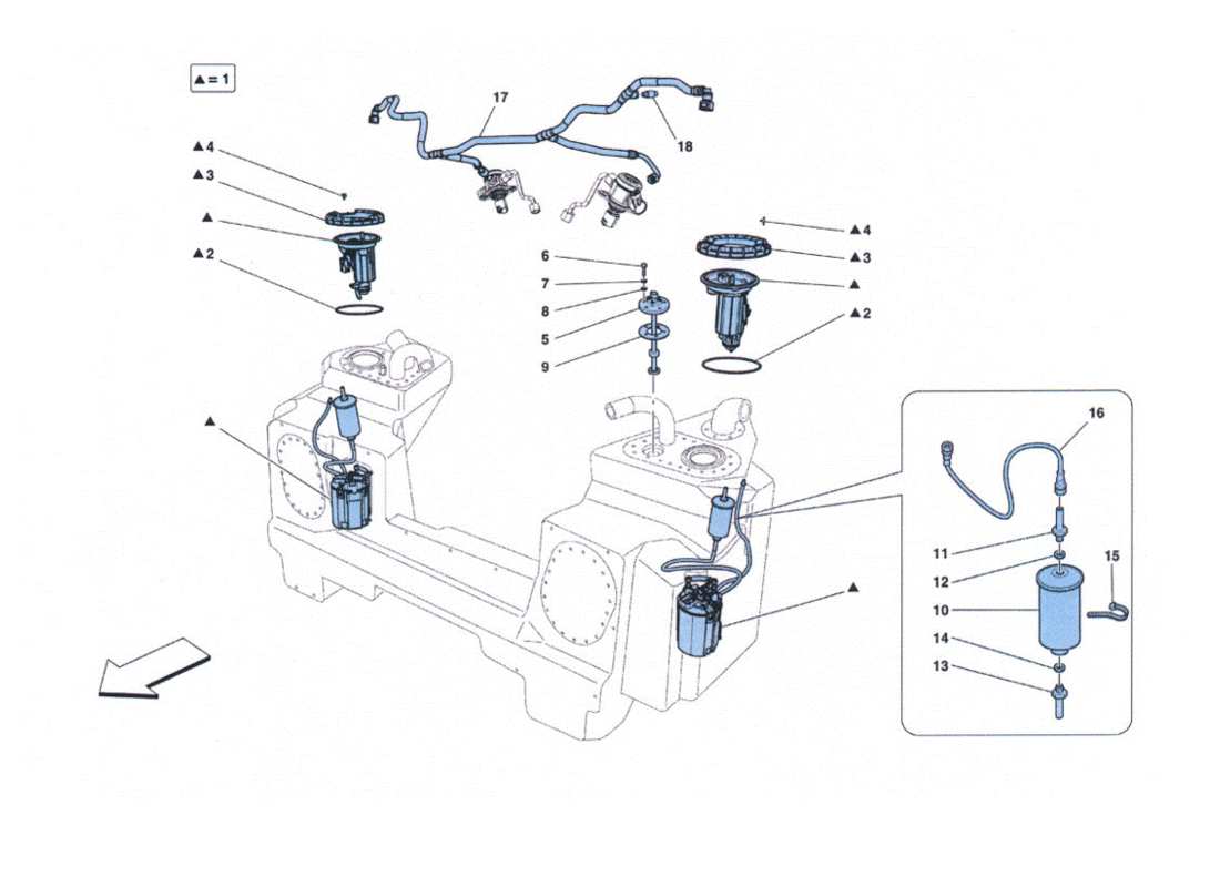 ferrari 458 challenge pompe e tubazioni alimentazione part diagram