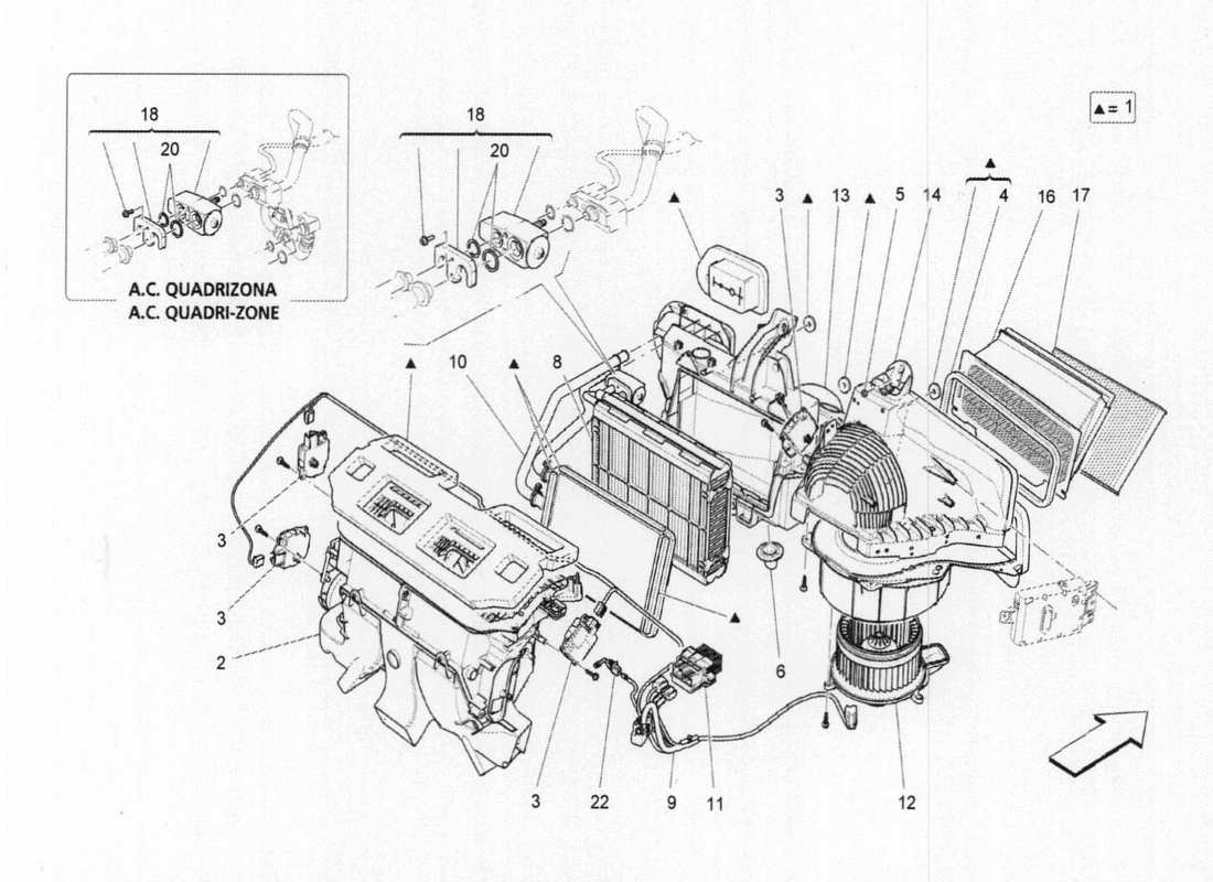 maserati qtp. v6 3.0 bt 410bhp 2015 a c unit: dashboard devices part diagram