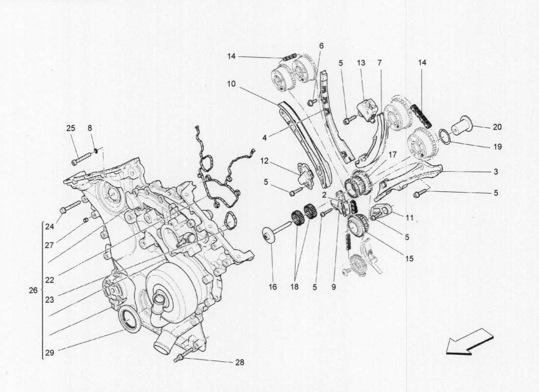 maserati qtp. v6 3.0 bt 410bhp 2015 timing part diagram