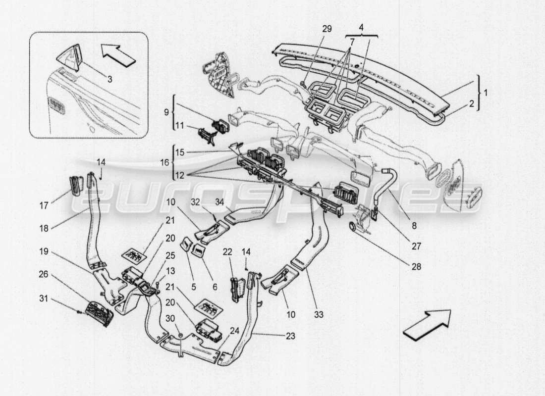 maserati qtp. v8 3.8 530bhp auto 2015 a c unit: electronic control part diagram