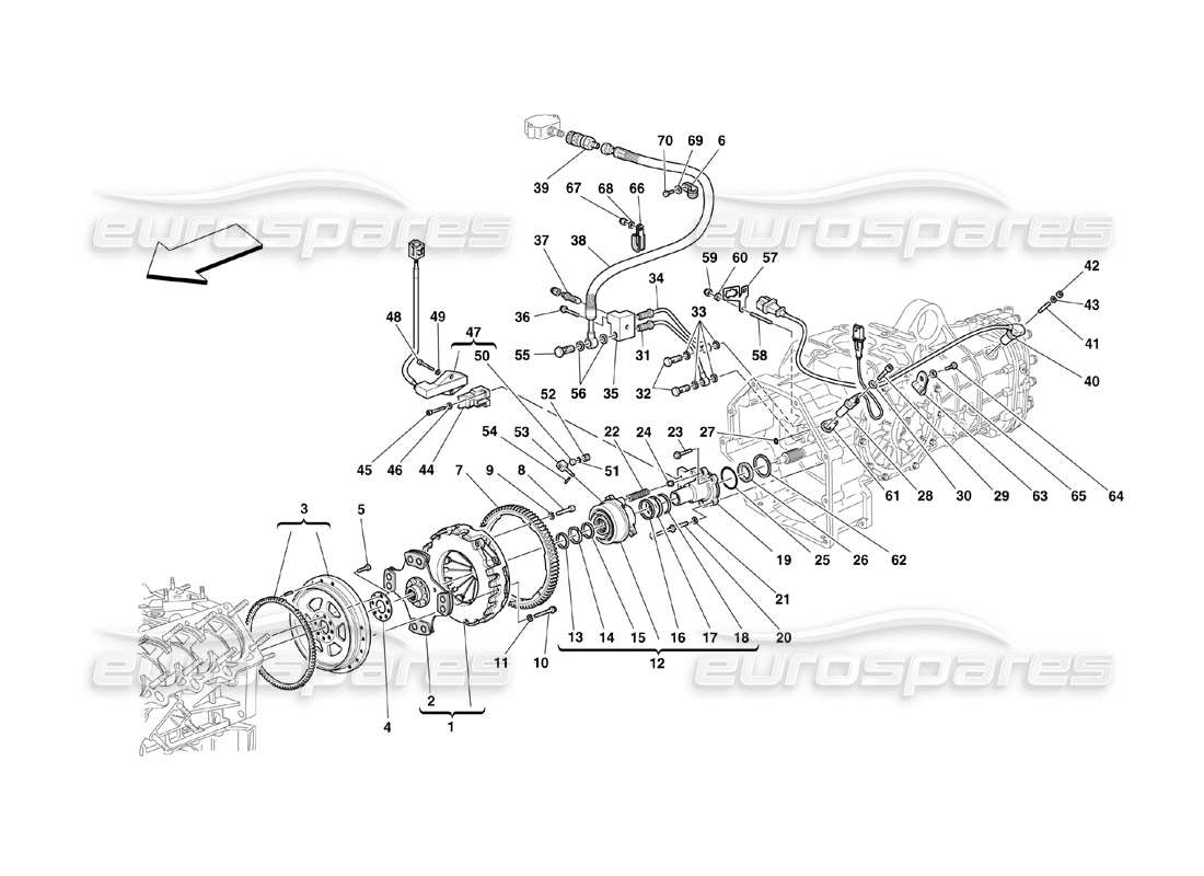 ferrari 360 challenge (2000) clutch and controls part diagram