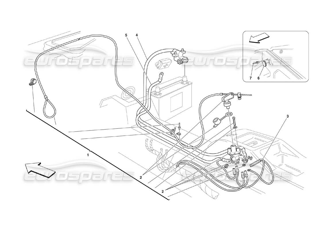 ferrari 360 challenge (2000) battery cut-out part diagram