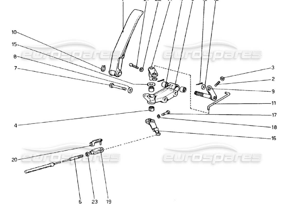 ferrari 308 gtb (1976) throttle control (variants for rhd versions) part diagram