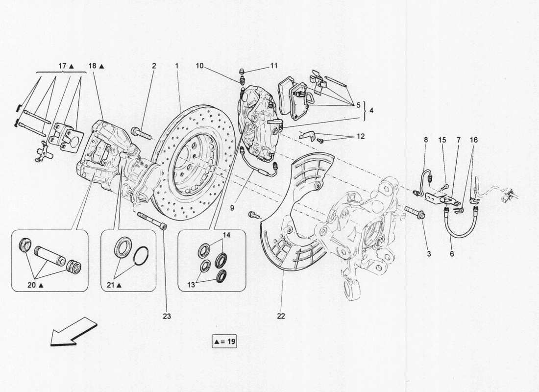 maserati qtp. v6 3.0 bt 410bhp 2wd 2017 braking devices on rear wheels part diagram