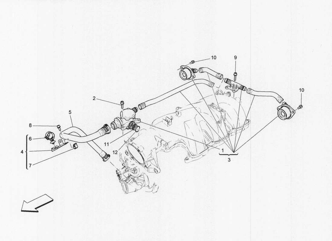 maserati qtp. v6 3.0 bt 410bhp 2wd 2017 oil vapour recirculation system part diagram