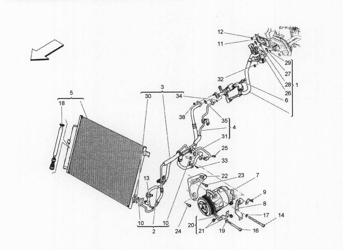 maserati qtp. v6 3.0 bt 410bhp 2wd 2017 a c unit: engine compartment devices part diagram