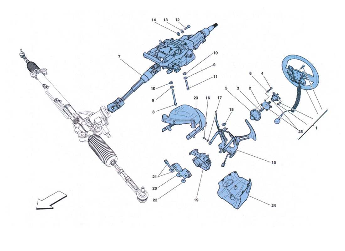 ferrari 458 challenge comando sterzopompa e serbatoio idroguida part diagram