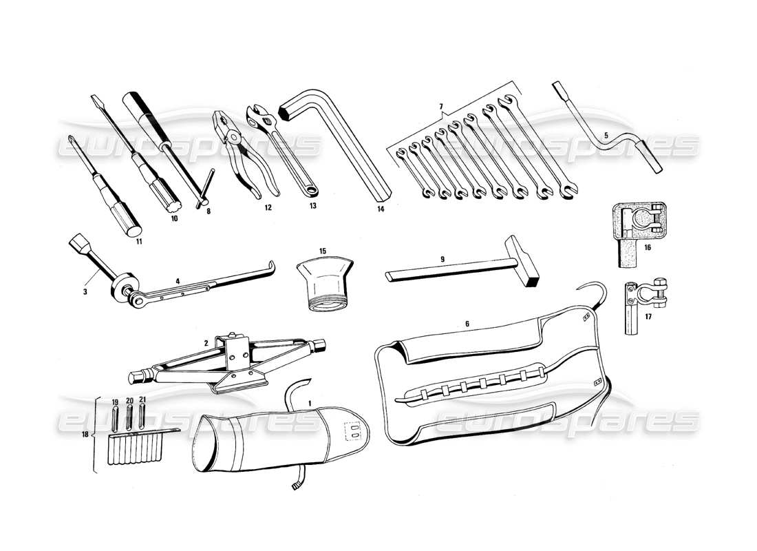 maserati qtp.v8 4.9 (s3) 1979 tools part diagram