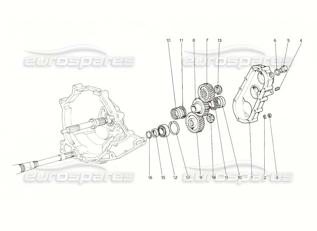 ferrari 308 gt4 dino (1976) gearbox transmission part diagram