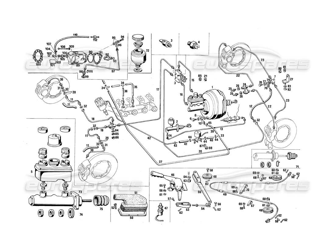 maserati qtp.v8 4.9 (s3) 1979 break control part diagram