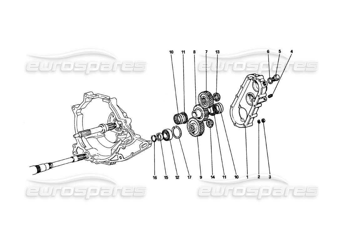 ferrari 308 gtb (1980) gearbox transmission part diagram