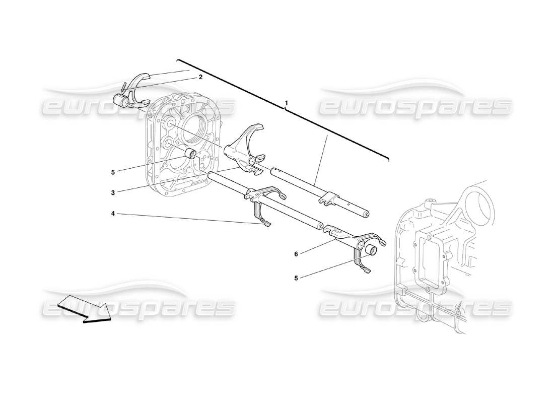 ferrari 360 challenge (2000) inside gearbox controls part diagram