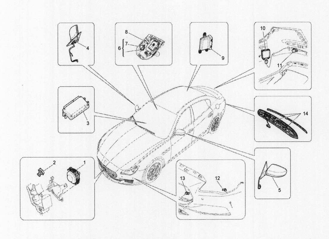 maserati qtp. v6 3.0 bt 410bhp 2wd 2017 drive assistance system part diagram