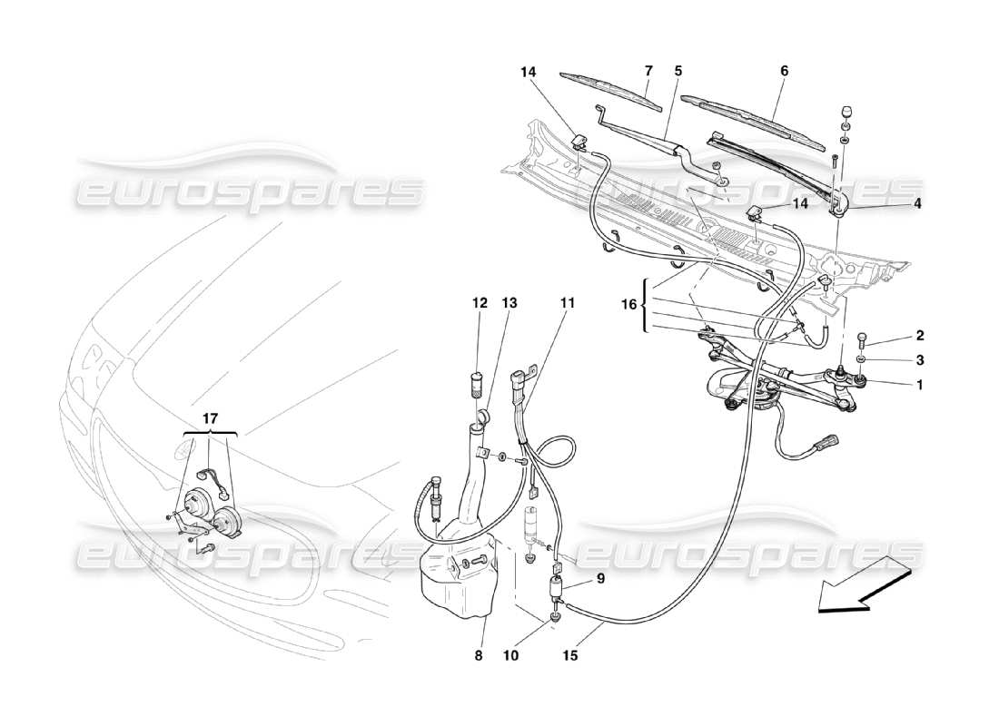 maserati qtp. (2003) 4.2 car outer services part diagram