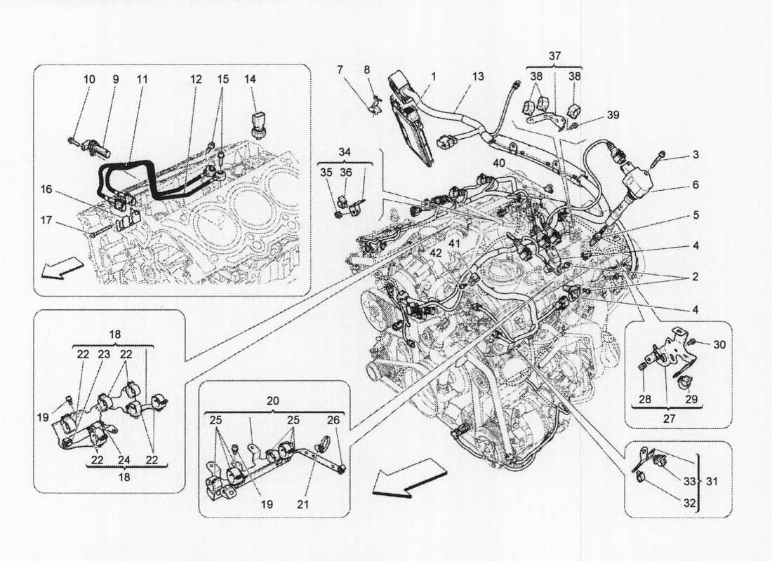 maserati qtp. v6 3.0 bt 410bhp 2wd 2017 electronic control: injection and engine timing control part diagram