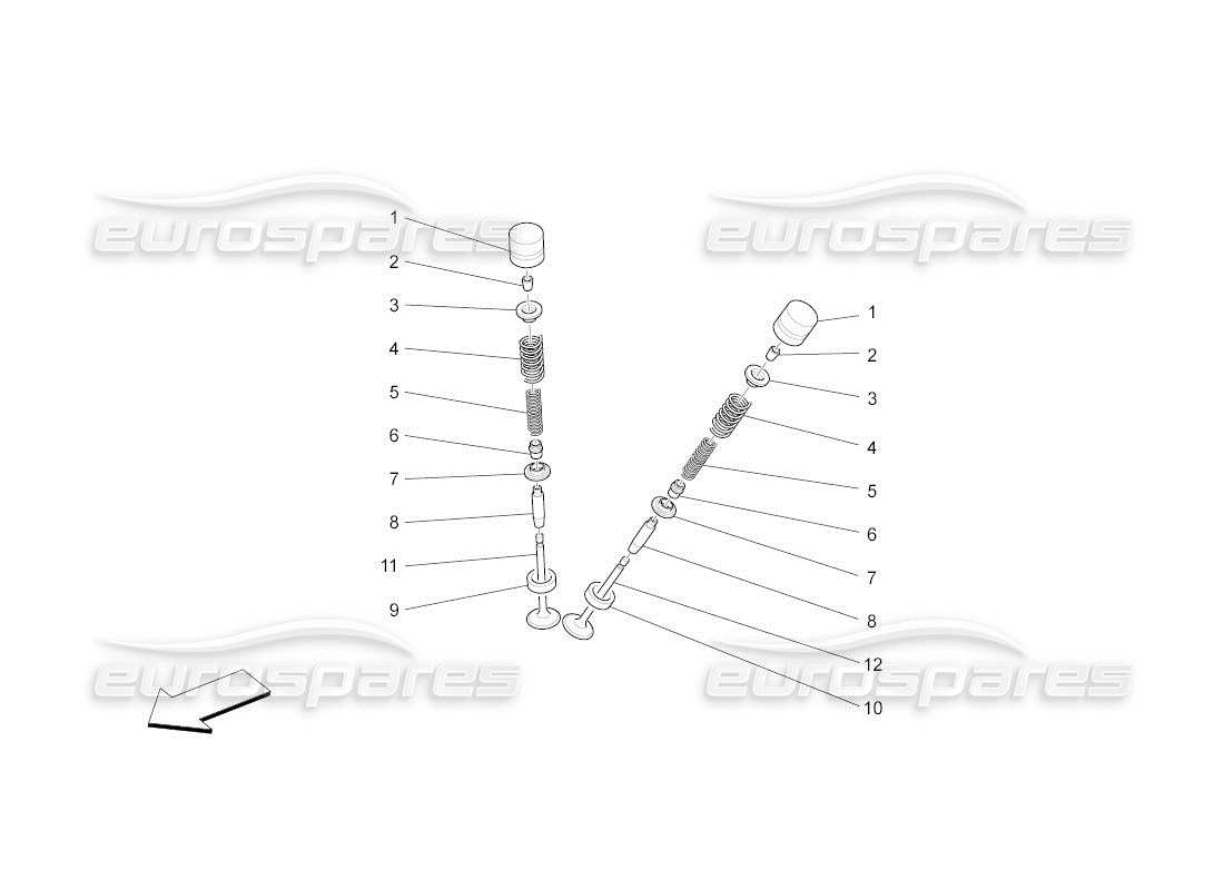 maserati qtp. (2011) 4.2 auto valves part diagram