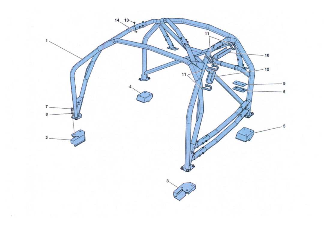 ferrari 458 challenge roll bar part diagram