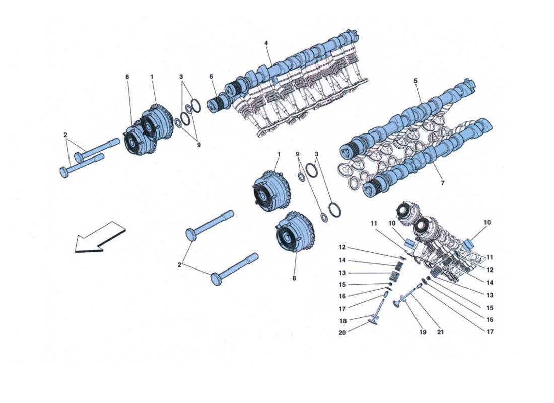 ferrari 458 challenge distribuzione - punterie part diagram