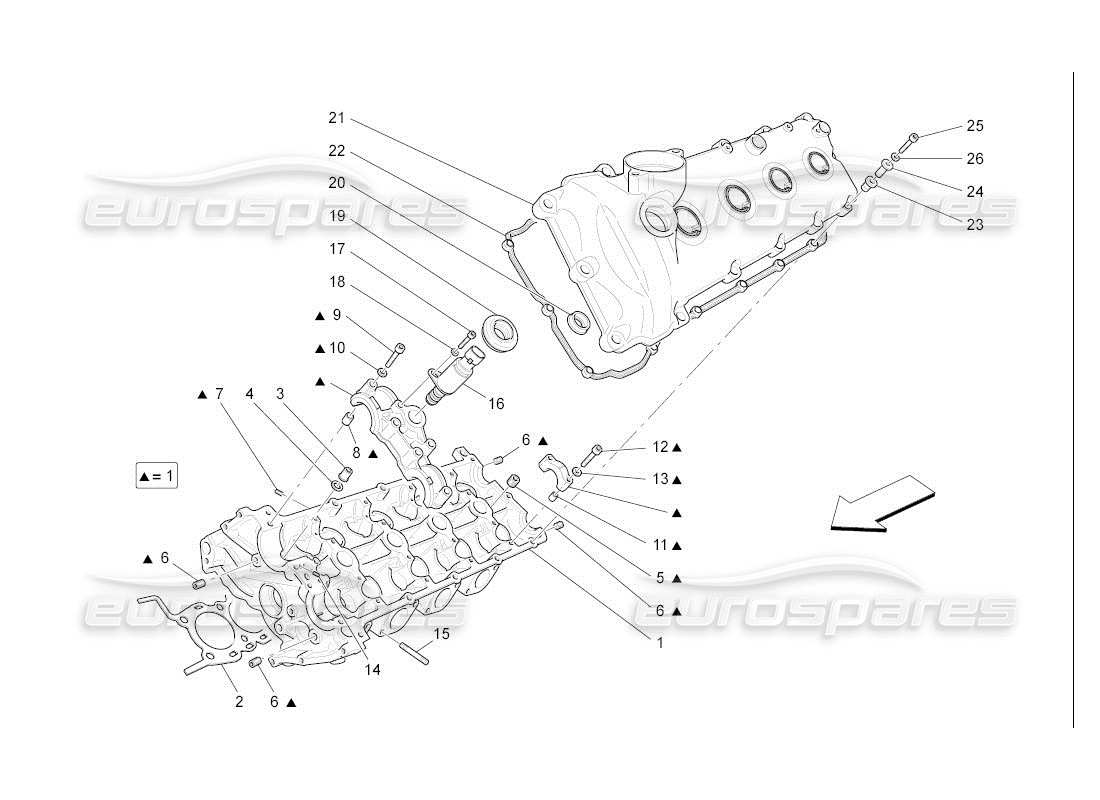 maserati qtp. (2007) 4.2 auto lh cylinder head part diagram