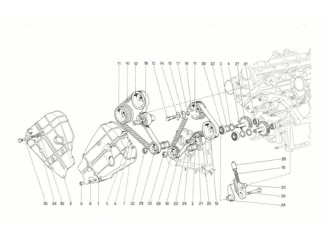 ferrari 208 gtb gts timing system - controls part diagram