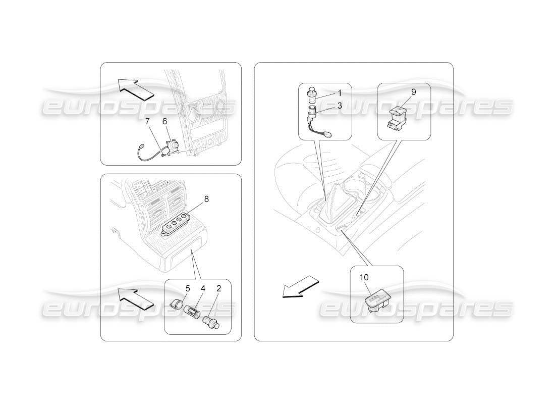 maserati qtp. (2011) 4.7 auto centre console devices part diagram