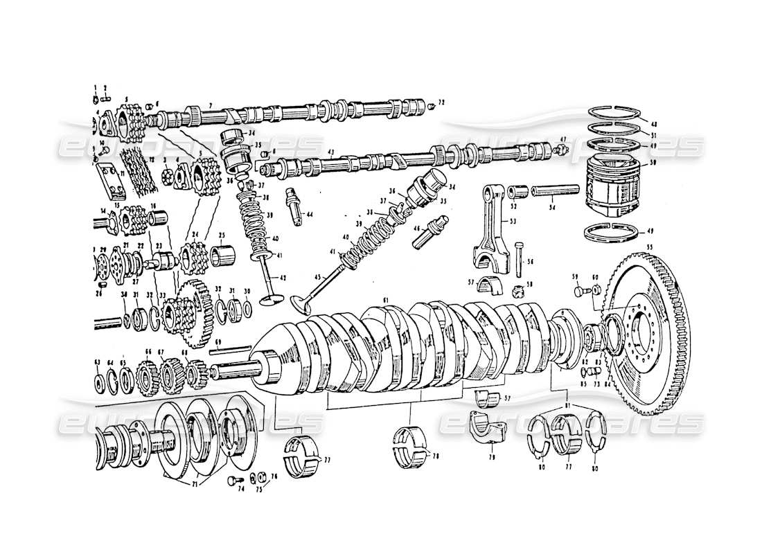 maserati 3500 gt moving parts and timing part diagram