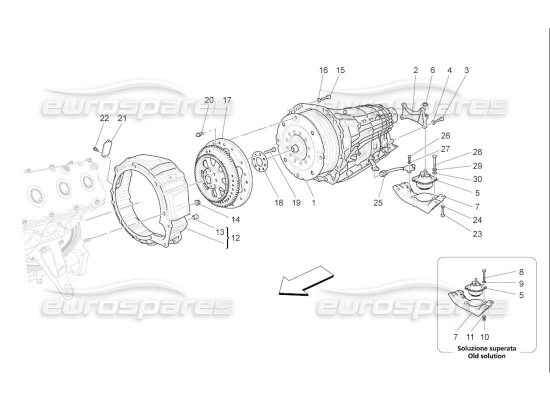 maserati qtp. (2009) 4.2 auto gearbox housings part diagram