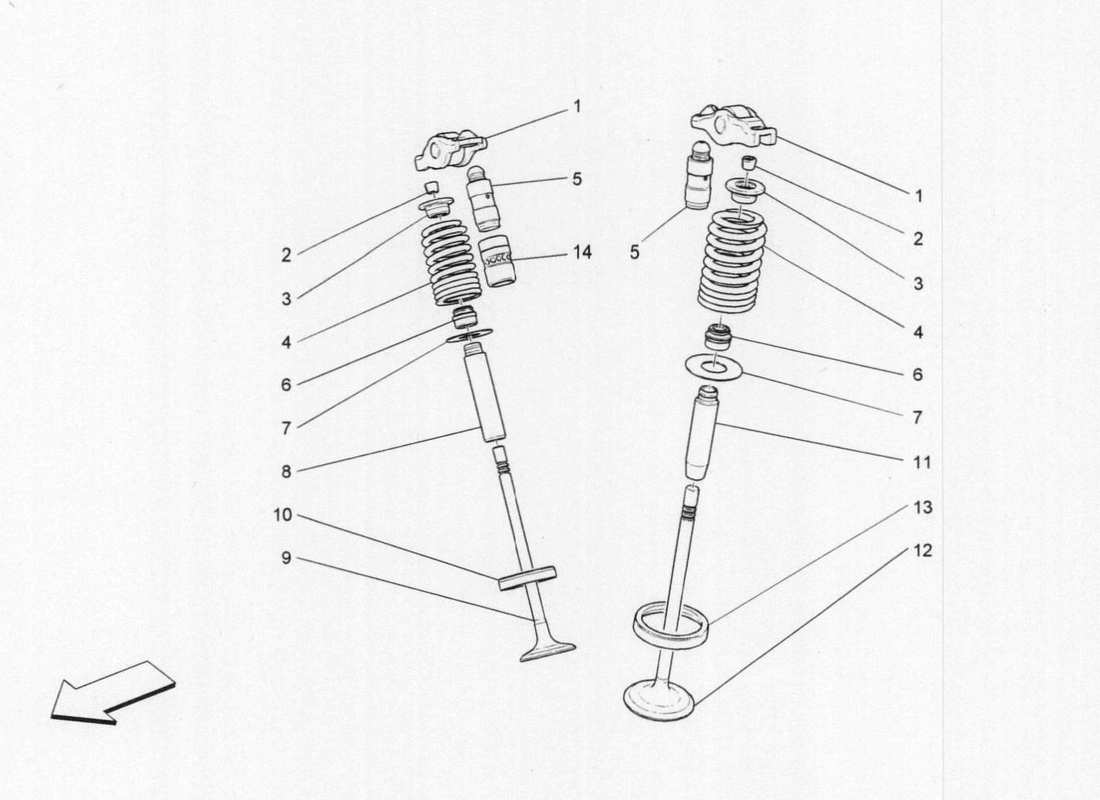 maserati qtp. v6 3.0 bt 410bhp 2015 valves part diagram