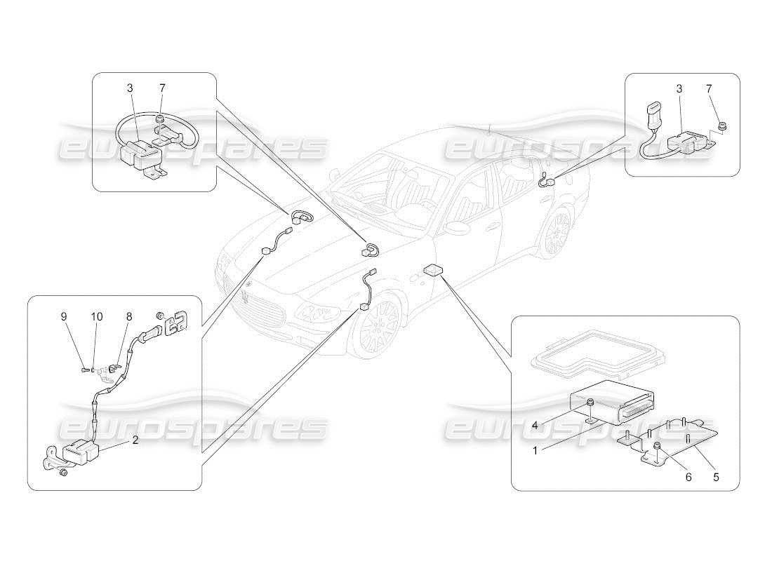 maserati qtp. (2011) 4.2 auto electronic control (suspension) part diagram