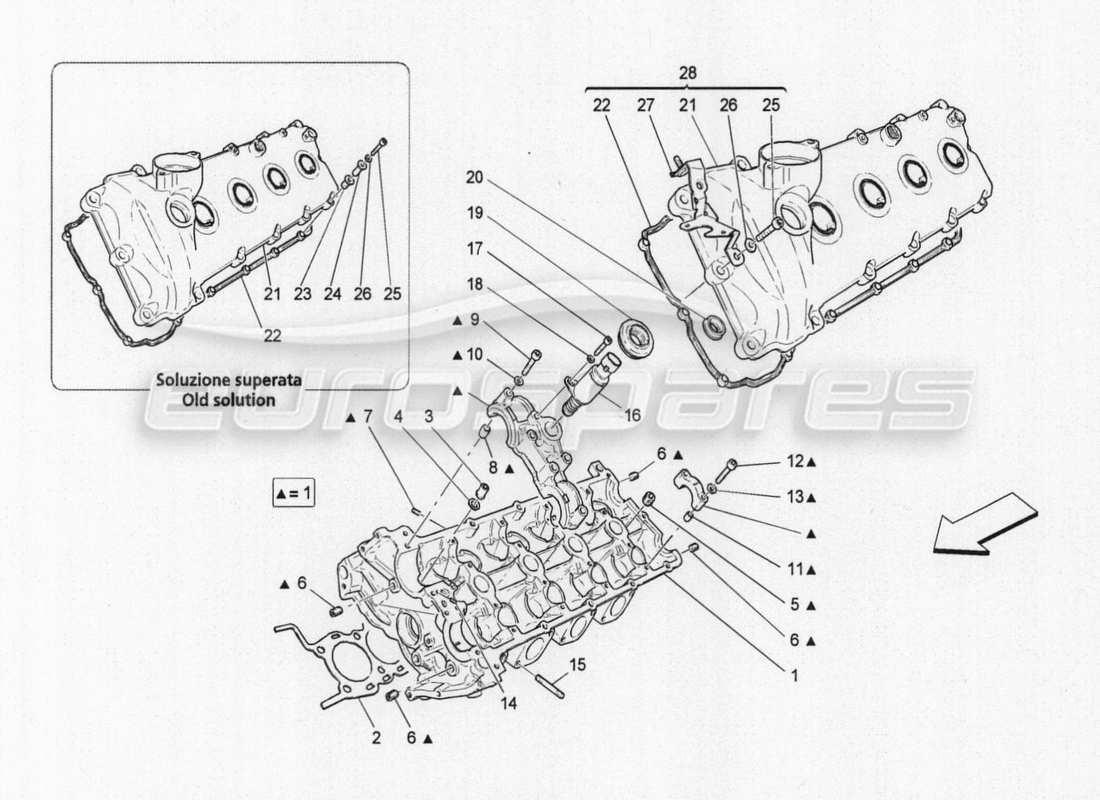 maserati granturismo special edition lh cylinder head part diagram