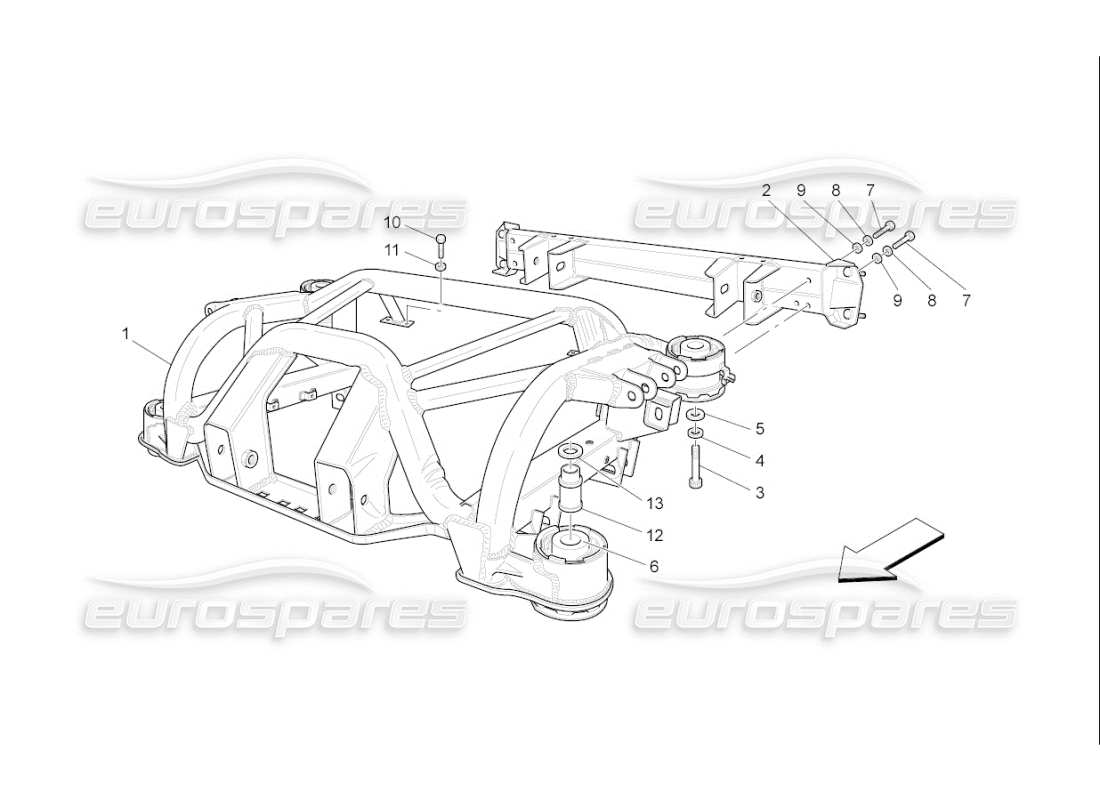 maserati qtp. (2010) 4.7 auto rear chassis part diagram