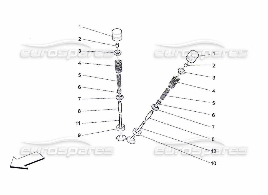 maserati qtp. (2010) 4.7 valves part diagram