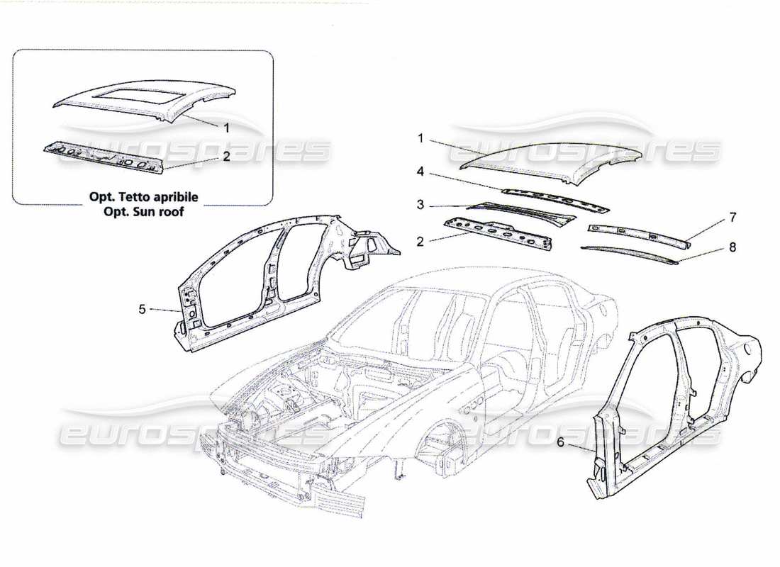 maserati qtp. (2010) 4.7 bodywork and central outer trim panels part diagram