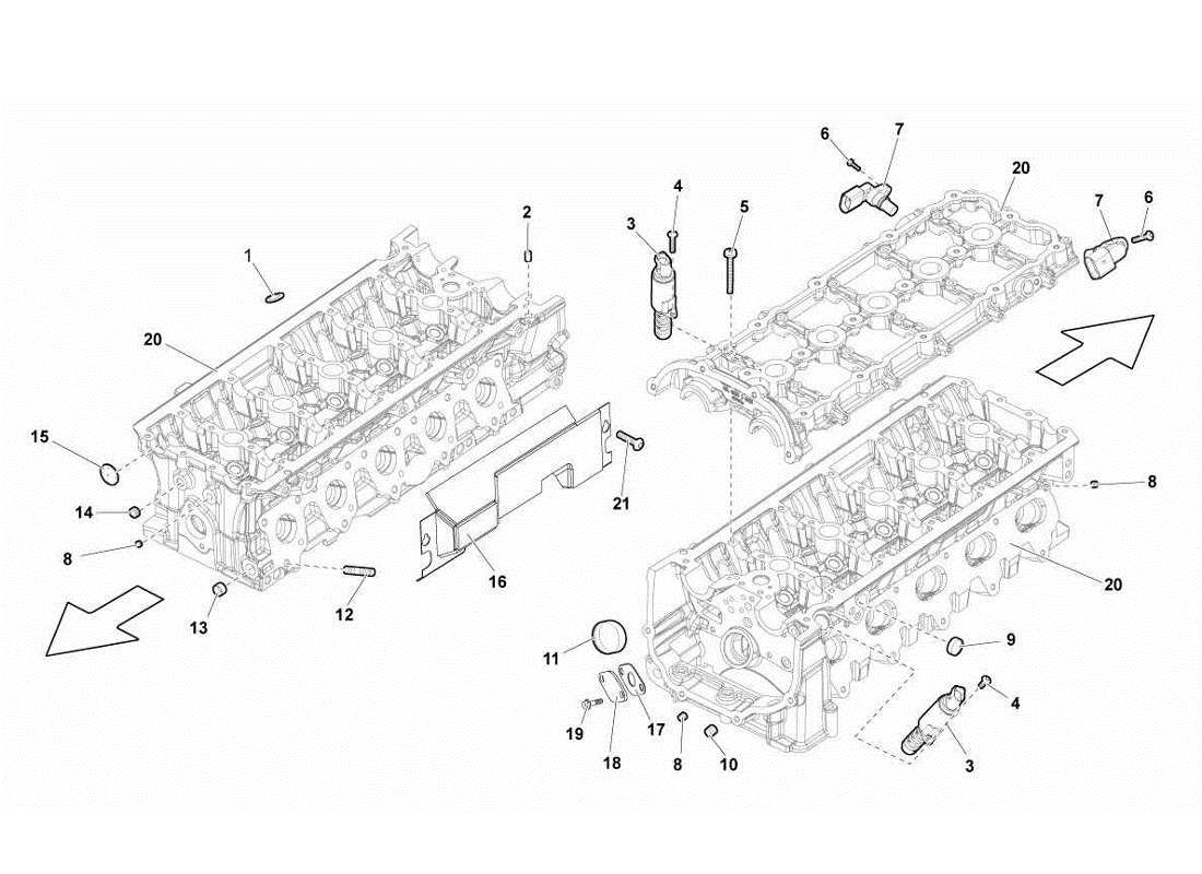 lamborghini gallardo lp570-4s perform phase sensors left cylinder head part diagram