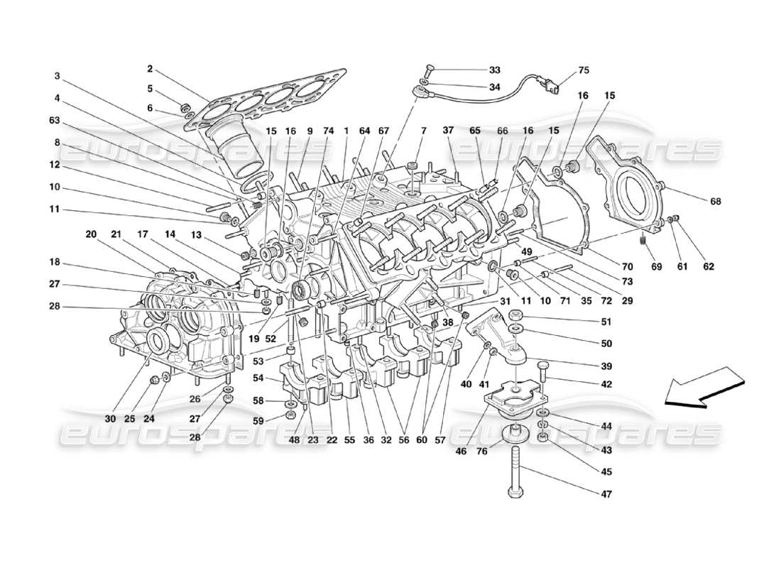 ferrari 360 challenge stradale crankcase part diagram