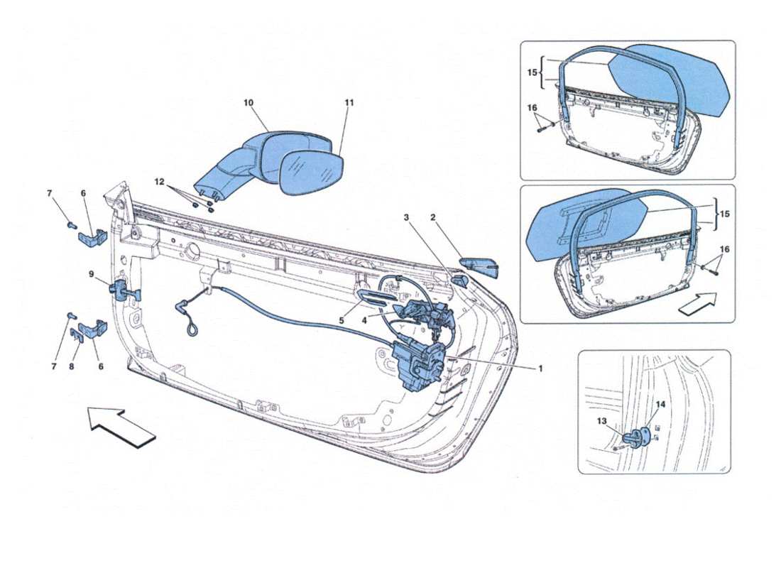 ferrari 458 challenge cerniere e specchio retrovisore part diagram